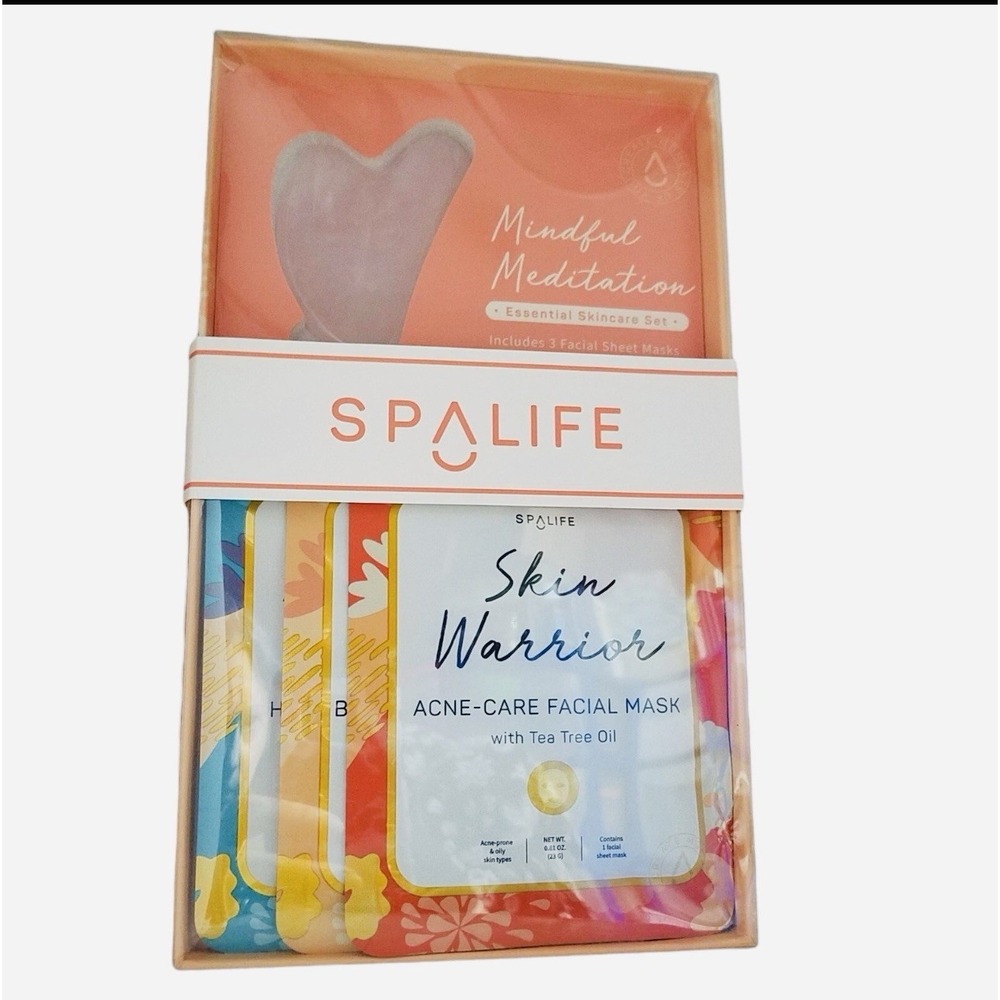 SpaLIfe Mindful Meditations SKIN WARRIOR Acne Care Facial Mask Skincare Kit Tool
